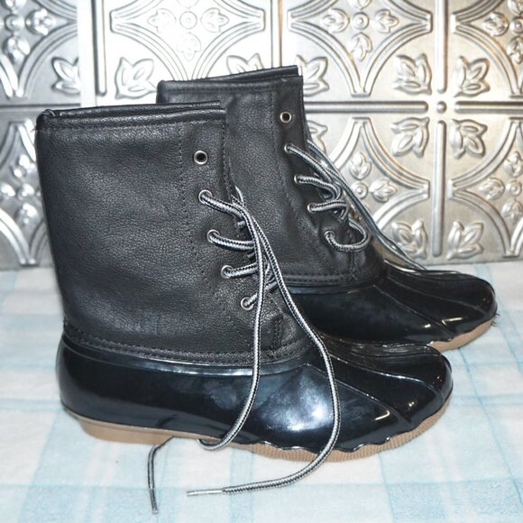 Blue Shoes - Blue Suedeshoes Size 7 Black Suede Outsole Outdoor Flannel Insole Duck Boots